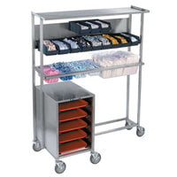 Lakeside 2610 Stainless Steel Mobile Station for Bins, Pans, and Trays - 23 3/4" x 52" x 63"