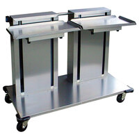Lakeside 2814 Stainless Steel Double Platform Mobile Cantilever Tray Dispenser for 12" x 22" Trays