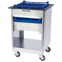 Lakeside 997 Stainless Steel Mobile Glass Rack Dispenser with 2 Open Sides - 14 Rack Capacity