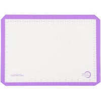 Mercer Culinary M31093PU Half Size Allergen-Free Purple Silicone Baking Mat - 11 7/8" x 16 1/2"