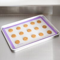 Mercer Culinary M31093PU Allergen Safe™ Half Size Purple Silicone Baking Mat - 11 7/8 inch x 16 1/2 inch