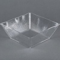 American Metalcraft CRGSQ117 228 oz. Square Clear Rain-Splashed Styrene Bowl