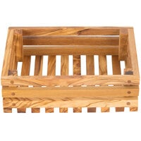 American Metalcraft OWBB2 6 inch x 8 inch Olive Wood Bread Crate
