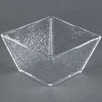 American Metalcraft CRGSQ53 23 oz. Square Clear Rain-Splashed Styrene Bowl