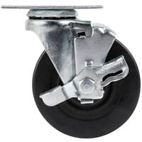 4" Swivel Plate Caster with Brake - 115 lb. Capacity