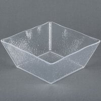 American Metalcraft CRGSQ94 125 oz. Square Clear Rain-Splashed Styrene Bowl