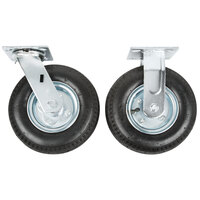 Rubbermaid FG4592000000 8 inch Pneumatic Rigid and Swivel Plate Casters for Rubbermaid Carts   - 4/Set