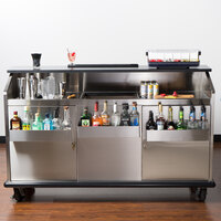 Advance Tabco AMD-6B 74 inch Heavy-Duty Portable Bar with Stainless Steel Doors and Interior