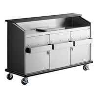 Advance Tabco AMD-6B 74 inch Heavy-Duty Portable Bar with Stainless Steel Doors and Interior