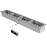 Advance Tabco DISLSW-4-240 Stainless Steel Slimline Four Well Drop-In Sealed Electric Unit - 208/240V