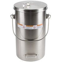 Vollrath 59200 20 Qt. Stainless Steel Covered Ice Cream Pail with Hook-On Cover