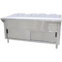 Advance Tabco CPU-5-DR Stainless Steel Ice-Cooled Table with Cabinet Base and Sliding Doors