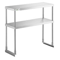 Regency Stainless Steel Double Deck Overshelf - 12 inch x 36 inch x 32 inch