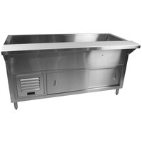 Advance Tabco MACP-3-DR Stainless Steel Mechanically Assisted Refrigerated Cold Pan Table with Enclosed Base and Sliding Doors