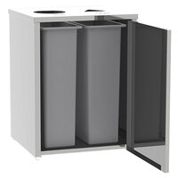 Lakeside 3312 Stainless Steel Rectangular Refuse / Recycle Station with Top Access - 26 1/2 inch x 23 1/4 inch x 34 1/2 inch
