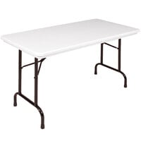 Correll Folding Table, 24" x 48" Tamper-Resistant Plastic, Gray