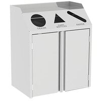 Lakeside 4315 Stainless Steel Rectangular Refuse / Recycle / Paper Station with Front Access - 37 1/2 inch x 23 1/4 inch x 45 1/2 inch