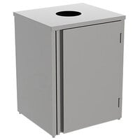 Lakeside 3310 Rectangular Stainless Steel Refuse Station with Top Access - 26 1/2 inch x 23 1/4 inch x 34 1/2 inch