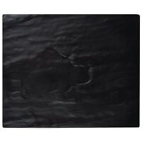 American Metalcraft FSLT10 Endurance 8 1/4" x 10" Flat Melamine Platter - Black Faux Slate