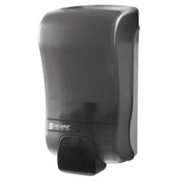 San Jamar S1300TBK Rely Pearl Black Manual Soap, Sanitizer, and Lotion Dispenser - 5 inch x 4 inch x 10 inch