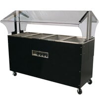 Advance Tabco B4-120-B-SB Enclosed Base Everyday Buffet Stainless Steel Four Pan Electric Hot Food Table - Open Well, 120V