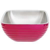 Vollrath 4763475 Double Wall Square Beehive 3.2 Qt. Serving Bowl - Enchanted Pink