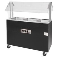 Advance Tabco BSW3-240-B-SB Enclosed Base Everyday Buffet Stainless Steel Three Pan Electric Hot Food Table - Sealed Well, 208/240V