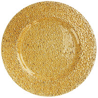 The Jay Companies 1470342 13 inch Round Glamour Gold Glass Charger Plate