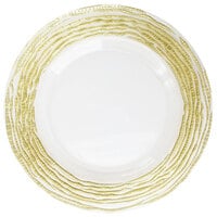 The Jay Companies 1470321-GD 13 inch Round Arizona Gold/Clear Glass Charger Plate
