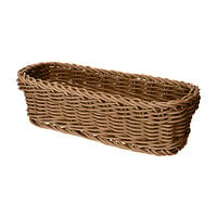 GET WB-1507-H Designer Polyweave 10" x 4 3/4" x 3" Honey Rectangular Plastic Basket