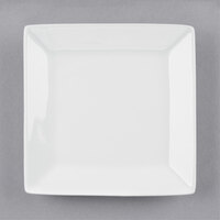 Acopa 4" Bright White Square Porcelain Plate - 12/Pack