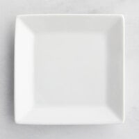 Acopa 4" Bright White Square Porcelain Plate - 12/Pack