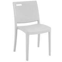 Grosfillex XA653096 / US653096 Metro Glacier White Indoor / Outdoor Stacking Resin Chair - Pack of 4
