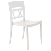 Grosfillex XA649096 / US649096 Moon Glacier White / Linen Indoor / Outdoor Stacking Chair - Pack of 4
