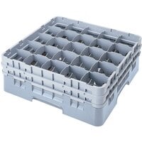 Cambro 25S958151 Camrack Customizable 10 1/8 inch High Customizable Soft Gray 25 Compartment Glass Rack