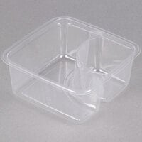 Fabri-Kal GS6-2 Greenware 2-Compartment Clear PLA Compostable Container / Nacho Tray - 300/Case