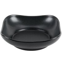 Hall China by Steelite International HL12120AFCA Foundry 42 oz. Black China Square Bowl with Scalloped Edges - 12/Case