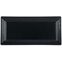 Hall China by Steelite International HL18110AFCA Foundry 14 1/4" x 6 3/4" Black China Rectangular Platter - 6/Case