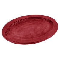 Lodge UOPB1 9 inch x 11 3/4 inch Oval Chili Pepper Red Wood Underliner