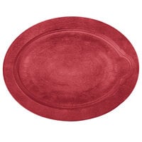 Lodge UOPB1 9 inch x 11 3/4 inch Oval Chili Pepper Red Wood Underliner