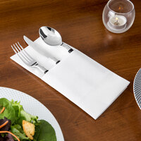 Touchstone by Choice White Linen-Feel Pocket Fold Dinner Napkin - 300/Case