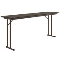 Correll 18 inch x 60 inch Walnut 3/4 inch High-Pressure Folding Seminar Table