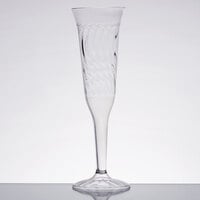 Fineline Flairware 2106 5 oz. Clear Plastic 1 Piece Champagne Flute - 96/Case