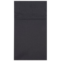 Choice 15 inch x 17 inch ReadyNap Black Pocket Fold Dinner Napkin - 50/Pack