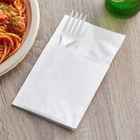 Choice 15 inch x 17 inch ReadyNap White Pocket Fold Dinner Napkin - 50/Pack