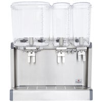 Crathco CS-3D-16 Simplicity Bubbler Series Triple Bowl Premix Cold Beverage Dispenser with (1) 4.75 Gallon Hopper, (2) 2.4 Gallon Hoppers, and Agitation Function