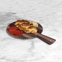 Elite Global Solutions M12RW-HW Fo Bwa 12 inch Round Hickory Wood Melamine Serving Board