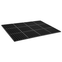 Cactus Mat 2520-C3 VIP Deluxe 29 inch x 39 inch Black Heavy-Duty Rubber Anti-Fatigue Floor Mat - 7/8 inch Thick