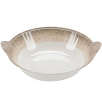 Thunder Group SD5613J Jazz 3 Qt. Round Melamine Bowl with Crackle-Finished Border with Side Handles - 13 1/2" x 3 1/4"