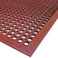 Cactus Mat 2530-R15 VIP TopDek Junior 3' x 14' 8 inch Red Grease-Resistant Anti-Fatigue Floor Mat - 1/2 inch Thick